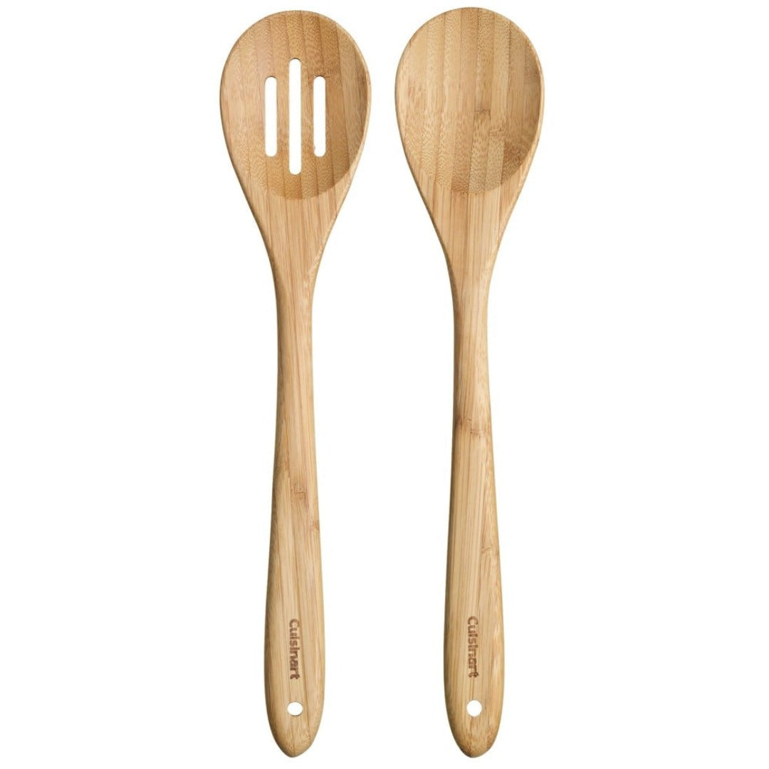 Set X 2 Cucharas Lisa Y Ranurada En Madera Bamboo Cuisinart CTG-BAM-2SP